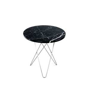 OX Denmarq Tall Mini O Table Beistelltisch Marmor Schwarz, Edelstahlgestell