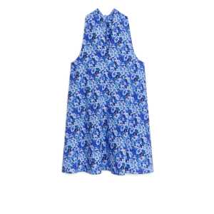 Arket Popeline-Kleid mit Blumenmuster Blau, Alltagskleider. Farbe: Blue in Größe 34