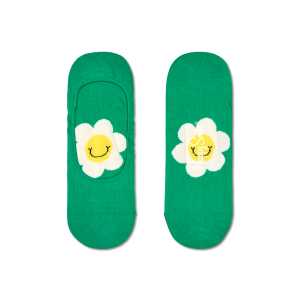 Grüne Smiley Daisy Liner Socken