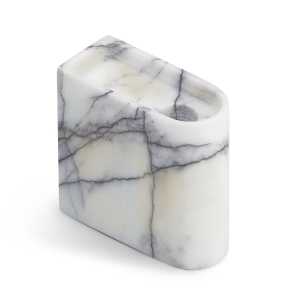Northern Monolith Kerzenhalter low Mixed white marble