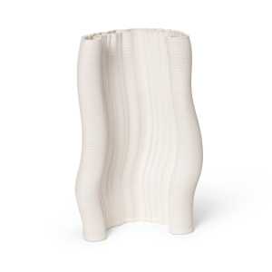 ferm LIVING Moire Vase 19 x 30cm Off-white