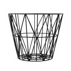 ferm LIVING Wire Basket Korb schwarz Mittel 50 x 40cm