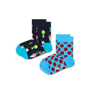2er-Pack Kinder Crew Socken Milkshake in Marineblau | Happy Socks