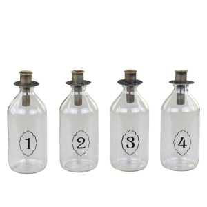 Adventsflaschen mit Kerzenhalter 4-Set, H20/L7,5/B7,5 cm