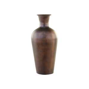 Alte hohe Vase aus Aluminium, Ø19,5 x H45 cm, antik messing