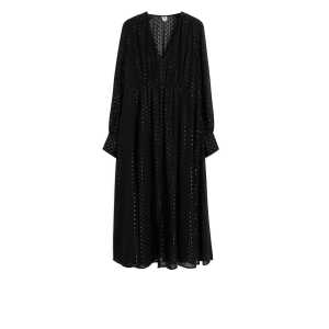 Arket Gepunktetes Flock-Kleid Schwarz, Alltagskleider in Größe 36. Farbe: Black