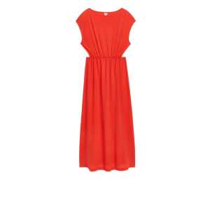 Arket Jersey-Kleid mit Cut-outs Tomatenrot, Alltagskleider in Größe M. Farbe: Tomato red