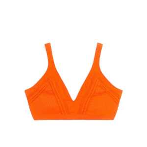 Arket Nahtloses Bikinioberteil Orange, Bikini-Oberteil in Größe XS