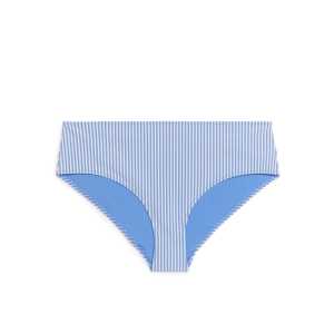 Arket Seersucker-Bikinihüfthose Blau/Weiß, Bikini-Unterteil in Größe 38. Farbe: Blue/white 002