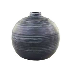 Bauchige Vase Limoux, Ø18 x H18 cm, antik schwarz