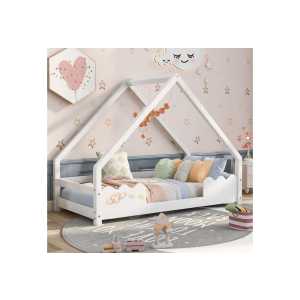 ELBS Hausbett "Kinderbett mit Rausfallschutz", Spielbett 80x160cm, Weiß