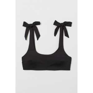 H&M Wattiertes Bikinitop Schwarz, Bikini-Oberteil in Größe 34. Farbe: Black