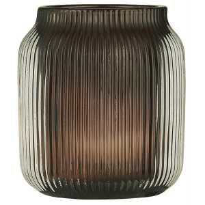 Kerzenhalter für Teelicht aus Glas, H: 8 cm, Ø: 6,5 cm, dunkelbraun
