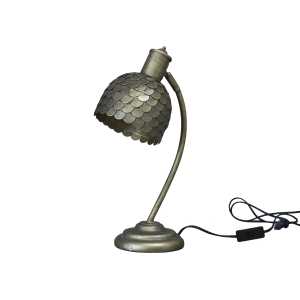 Tischlampe mit Schuppenmuster, L15 x B15 x H41 cm, antique messing