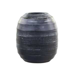 Vase Limoux aus Keramik, Ø14 x H18,5 cm, antik schwarz