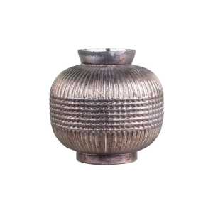 Vase aus Glas mit Muster, H18/D19 cm, mokka