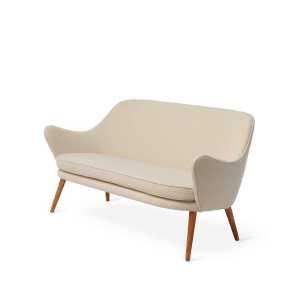 Warm Nordic Dwell Sofa 2-Sitzer Stoff barnum24 cream, Eichenbeine geraucht