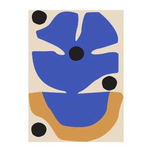 Paper Collective Flor Azul Poster 50 x 70cm