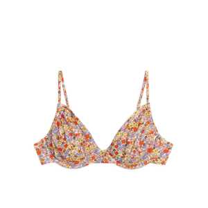 Arket Bikini-Oberteil mit Bügeln Cremeweiß/Mehrfarbig in Größe 75A. Farbe: Off white/multi colour