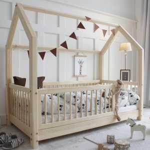 DB-Möbel Kinderbett Kinderbett Fiora 160x80 cm Hausbett Naturholz