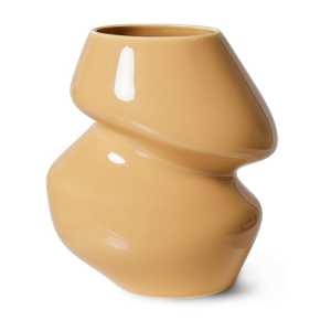 HK Living Ceramic organic Vase small 19cm Cappuccino