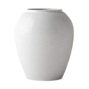 Lyngby Porcelæn Rhombe Vase Ø21,5cm weiß