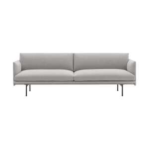 Muuto Outline Sofa 3-Sitzer Stoff Clay 12-Black