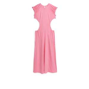 Arket Kleid aus Lyocell mit Cut-outs Rosa, Alltagskleider in Größe M. Farbe: Pink