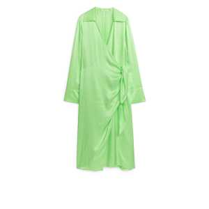 Arket Wrap Dress Light Green, Party kleider in Größe 34