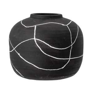 Bloomingville - Niza Vase, H 16,5 cm, schwarz