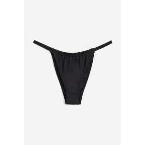 H&M Bikinihose Tanga Schwarz, Bikini-Unterteil in Größe 50. Farbe: Black