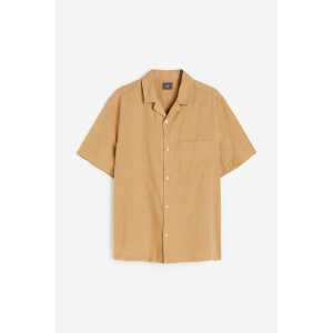 H&M Hemd aus Leinenmix in Regular Fit Beige, Freizeithemden Größe XXL. Farbe: Beige 001