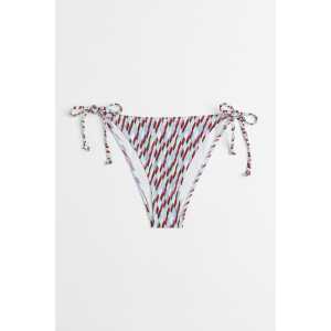H&M Tie-Tanga Bikinihose Braun/Gemustert, Bikini-Unterteil in Größe 50. Farbe: Brown/patterned