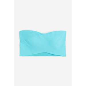H&M Wattiertes Bandeau-Bikinitop Türkis, Bikini-Oberteil in Größe 34. Farbe: Turquoise