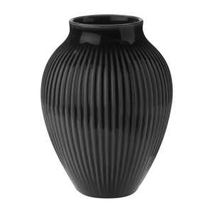 Knabstrup Keramik Knabstrup Vase geriffelt 12,5cm Schwarz