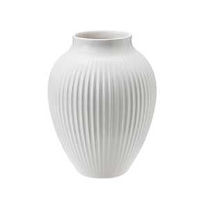 Knabstrup Keramik Knabstrup Vase geriffelt 12,5cm Weiß