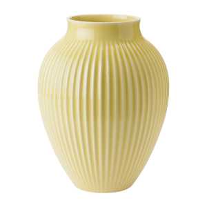 Knabstrup Keramik Knabstrup Vase geriffelt 27cm Gelb
