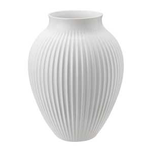 Knabstrup Keramik Knabstrup Vase gerippt 35cm Weiß