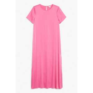 Monki Rosa T-Shirt-Maxikleid, Alltagskleider in Größe XS. Farbe: Pink