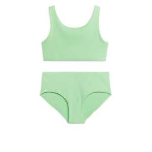 Arket Bikini aus Seersucker Hellgrün, Bikinis in Größe 86/92. Farbe: Light green