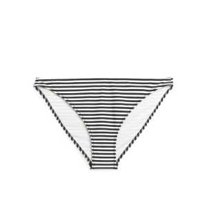 Arket Bikinihose mit mittlerem Bund Schwarz/Cremeweiß, Bikini-Unterteil in Größe 40. Farbe: Black/off white