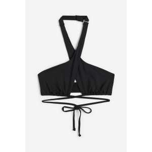 H&M Neckholder-Bikinitop Schwarz, Bikini-Oberteil in Größe 36. Farbe: Black