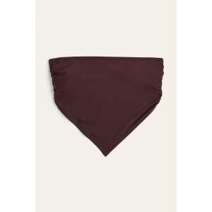 H&M Wattiertes Bandeau-Bikinitop Dunkelbraun, Bikini-Oberteil in Größe 36. Farbe: Dark brown