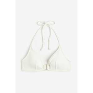 H&M Wattiertes Triangel-Bikinitop Weiß, Bikini-Oberteil in Größe 34. Farbe: White