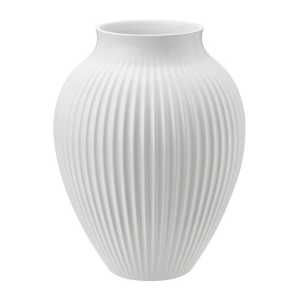 Knabstrup Keramik Knabstrup Vase geriffelt 20cm Weiß