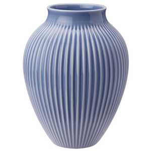 Knabstrup Keramik Knabstrup Vase geriffelt 27cm Lavendelblau