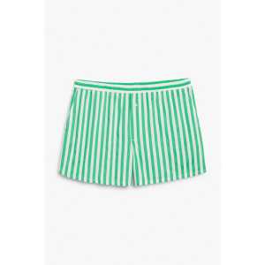 Monki Grün gestreifte leichte Shorts Grüne Streifen in Größe XXL. Farbe: Green stripes