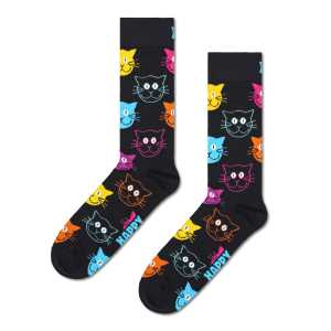 Schwarze Cat Crew Socken | Happy Socks
