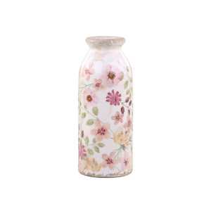 Vase Auray Flasche mit Blumen, H20 x Ø8 cm, antique creme