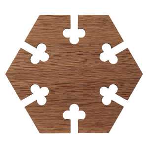 Warm Nordic Gourmet Wood Hexagon Untersetzer Eiche